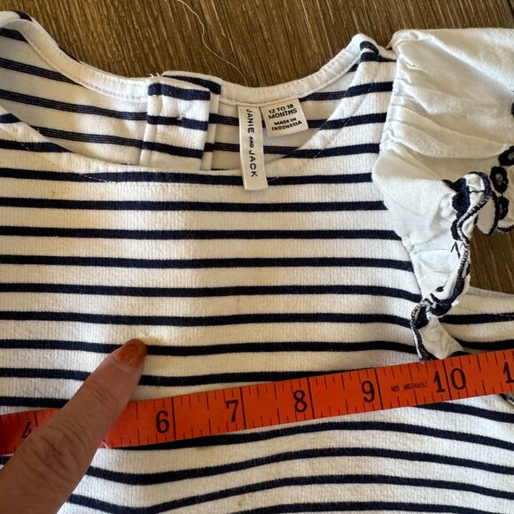 Janie and Jack nautical flutter sleeve eyelet ruffle dress size 12/18 months - Picture 5 of 8